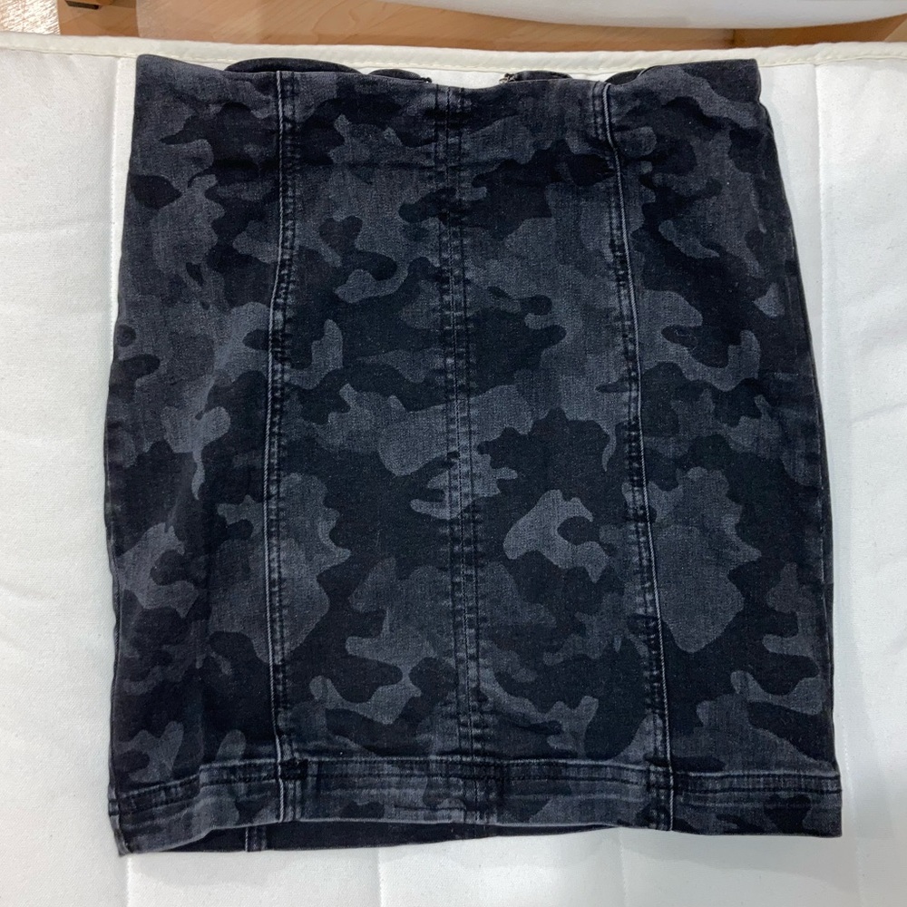 Free People Modern Femme Black Camp Miniskirt
